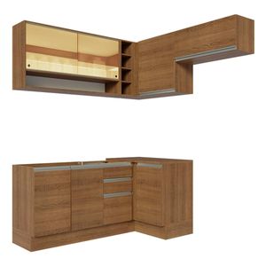 Cocina integral esquinera Madesa 349cm marron glamy 06