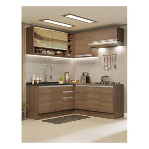 Cocina integral esquinera Madesa 349cm marron glamy 02