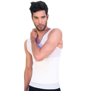 Camiseta faja para hombre de licra con látex I Love Shape blanca 4002