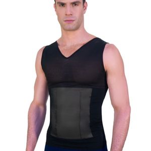 Camiseta faja para hombre de licra con látex I Love Shape negra 4002