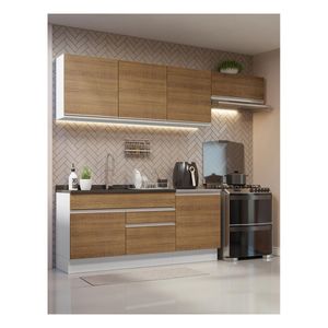 Cocina integral Madesa 260cm blanco marron glamy 03