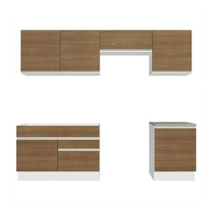 Cocina integral Madesa 260cm blanco marron glamy 04