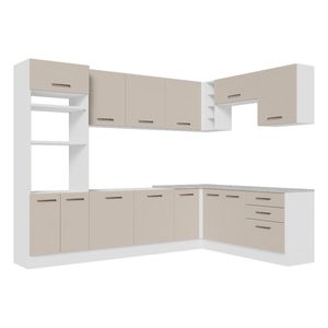 Cocina integral esquinera Madesa 479 cm blanco crema agata 01