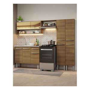 Cocina integral Madesa 229cm con fregadero marron emilly 11