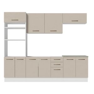 Cocina integral Madesa 270cm blanco crema agata 01