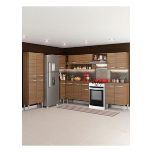 Cocina integral esquinera Madesa 481cm marron moon emilly 01
