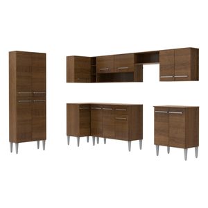 Cocina integral esquinera Madesa 481cm marron moon emilly 01