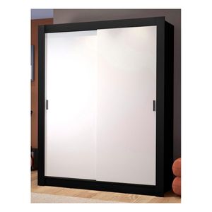 Clóset Madesa 2 puertas correderas 2 cajones negro blanco dallas