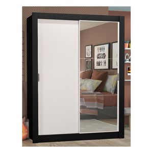 Clóset Madesa 2 puertas corredizas con espejo negro denver