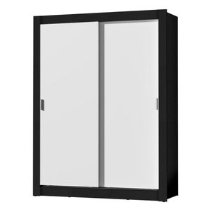 Clóset Madesa 2 puertas correderas 4 cajones negro blanco dallas plus
