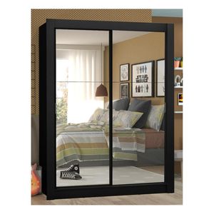 Clóset Madesa 2 puertas corredizas 2 con espejo negro denver
