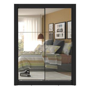 Clóset Madesa 2 puertas corredizas 2 con espejo negro denver