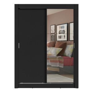 Clóset Madesa 2 puertas corredizas con espejo negro denver