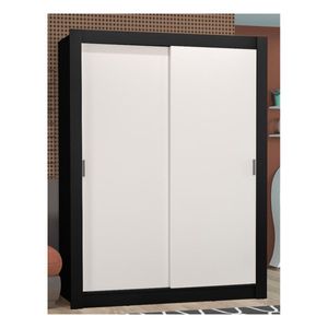 Clóset Madesa 2 puertas corredizas negro blanco denver