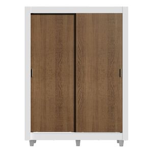 Clóset Madesa 2 puertas corredizas con patas blanco marrón denver