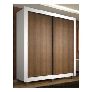 Clóset Madesa 2 puertas corredizas con patas blanco marrón denver