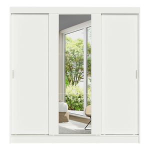 Clóset Madesa 3 puertas corredizas 1 con espejo blanco reno