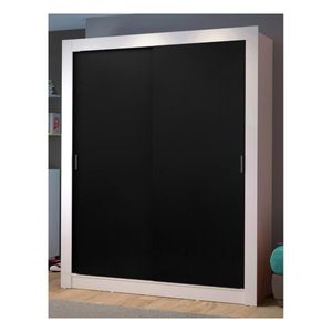 Closet Madesa 2 puertas correderas 2 cajones blanco negro dallas