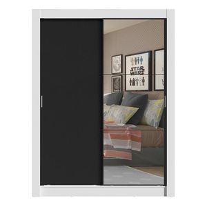 Closet Madesa 2 puertas corredizas con espejo blanco negro denver