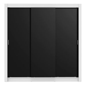 Clóset Madesa 3 puertas corredizas blanco negro monaco