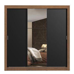 Clóset Madesa 3 puertas corredizas con espejo negro monaco