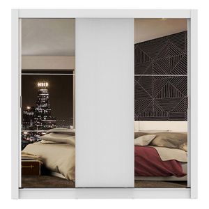 Closet Madesa 3 puertas corredizas 2 con espejo blanco monaco