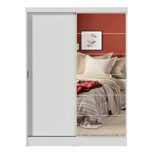 Closet Madesa 2 puertas corredizas 1 puerta con espejo blanco luke