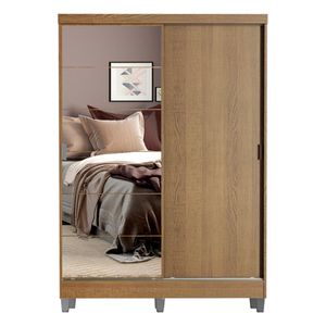 Clóset Madesa 2 puertas corredizas 1 con espejo y pies marron luke