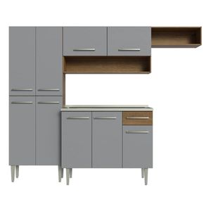 Cocina integral Madesa 229cm con fregadero marron gris emilly 12