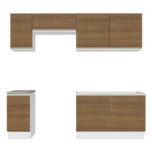 Cocina integral Madesa 240cm blanco marron glamy 10