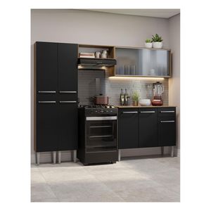 Cocina integral Madesa 229cm marron negro emilly 05