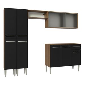 Cocina integral Madesa 229cm marron negro emilly 05