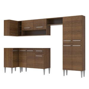 Cocina integral esquinera Madesa 353cm marron emilly sun 01