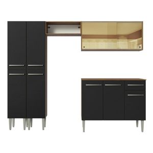 Cocina integral Madesa 229cm marron negro emilly 06