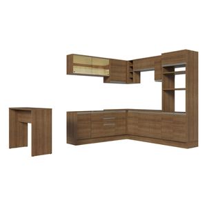 Cocina integral esquinera Madesa 504cm marron glamy 01
