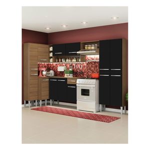 Cocina integral esquinera Madesa 385cm marron negro love emilly 01