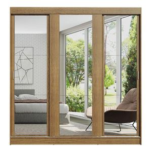 Clóset 3 puertas corredizas con espejos marron reno