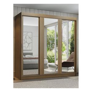 Clóset 3 puertas corredizas con espejos marron reno