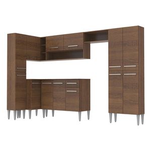 Cocina integral esquinera Madesa 385cm marron love emilly 01