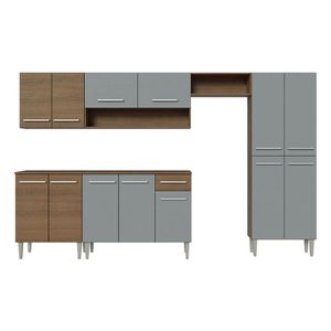 Cocina integral Madesa 293 cm marron gris Emilly 01