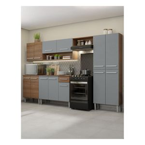 Cocina integral Madesa 293 cm marron gris Emilly 01