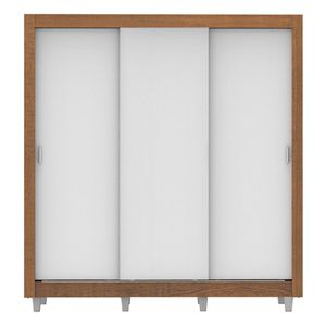 Closet Madesa 3 puertas con pies marron blanco monaco