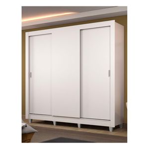 Closet Madesa 3 puertas 4 cajones con pies blanco lyon plus