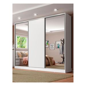 Closet Madesa 3 puertas 2 espejo blanco royale