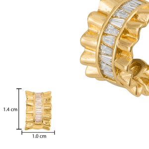 Arete Unlimited by ob media arracada línea de zirconia blanca chapa de oro 18K ARILLDRF25