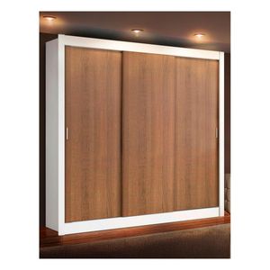 Closet Madesa 3 puertas 2 cajones blanco marron lyon