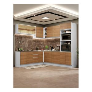 Cocina integral esquinera Madesa 459 blanco marron glamy 01