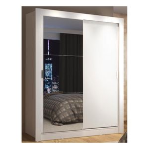 Closet Madesa 2 puertas con 1 espejo blanco denver
