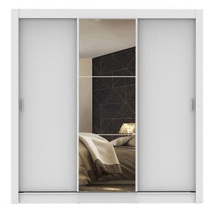 Clóset Madesa 3 puertas corredizas 1 con espejo blanco monaco