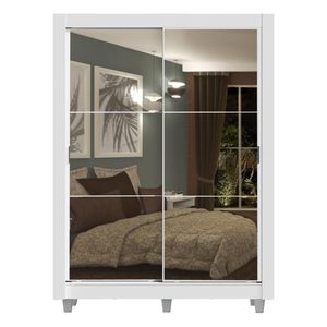 Closet Madesa 2 puertas con 2 espejo 4 cajones con pies blanco dallas plus